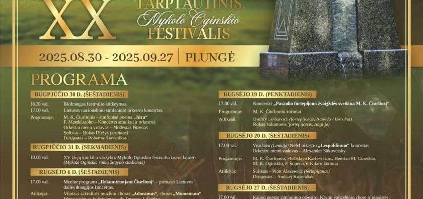 20th International Mykolas Oginskis Festival