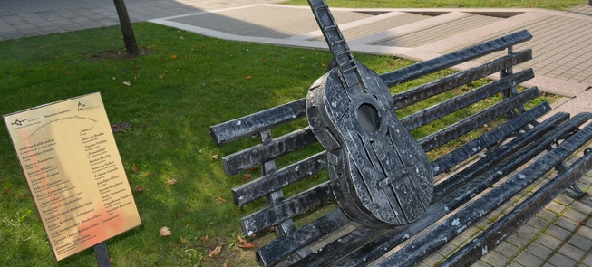 Bench with guitar